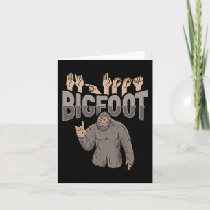 ILY Bigfoot ASL Hand Gesture Deaf Hearing Loss Awa Card