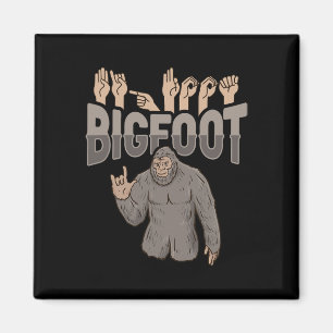 ILY Bigfoot ASL Hand Gesture Deaf Hearing Loss Awa Magnet