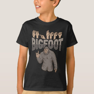 ILY Bigfoot ASL Hand Gesture Deaf Hearing Loss Awa T-Shirt
