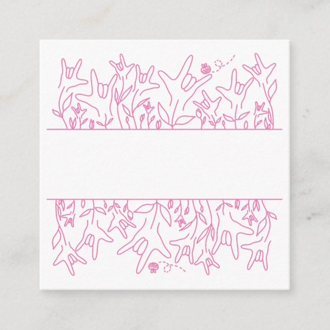 ILY Bloom - Custom Name ASL Design Enclosure Card (Front)