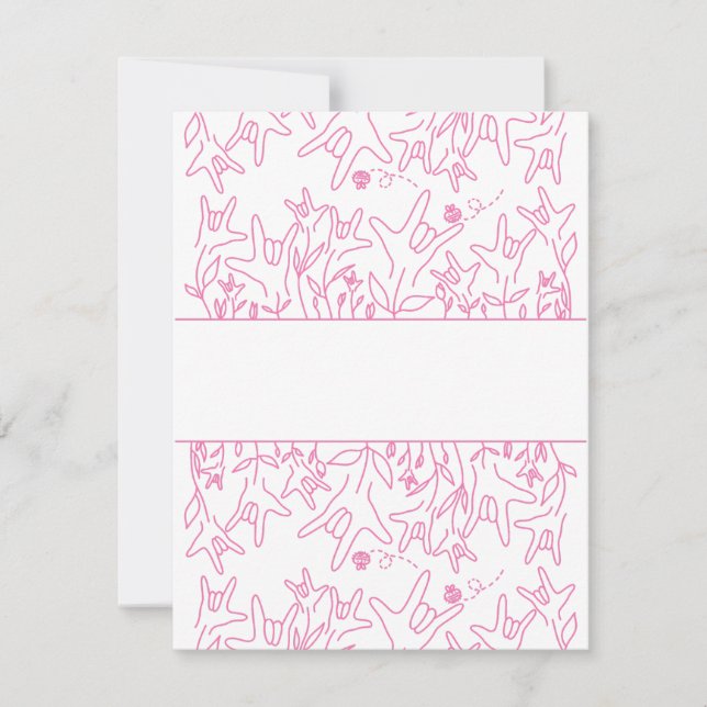 ILY Bloom - Custom Name ASL Design RSVP Card (Front)