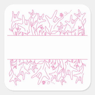 ILY Bloom - Custom Name ASL Design Square Sticker