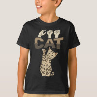 ILY Cat ASL Hand Gesture Deaf Hearing Loss Awarene