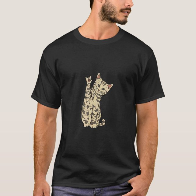 ILY Cat ASL T-Shirt (Front)
