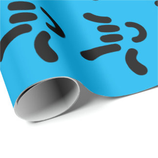 ILY (I Love You) ASL - Gift Wrapping Blue Paper