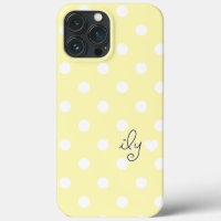 ILY - I Love You - Polka Dots & Heart - Yellow -