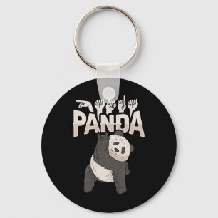 ILY Panda ASL Hand Gesture Deaf Hearing Loss Aware Key Ring