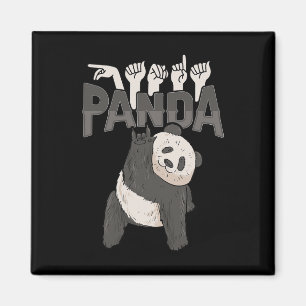 ILY Panda ASL Hand Gesture Deaf Hearing Loss Aware Magnet