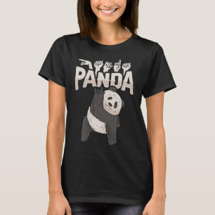 ILY Panda ASL Hand Gesture Deaf Hearing Loss Aware T-Shirt