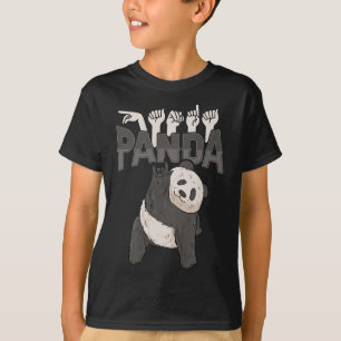 Ily Panda Asl Hand Gesture Deaf Hearing Loss Aware T-Shirt