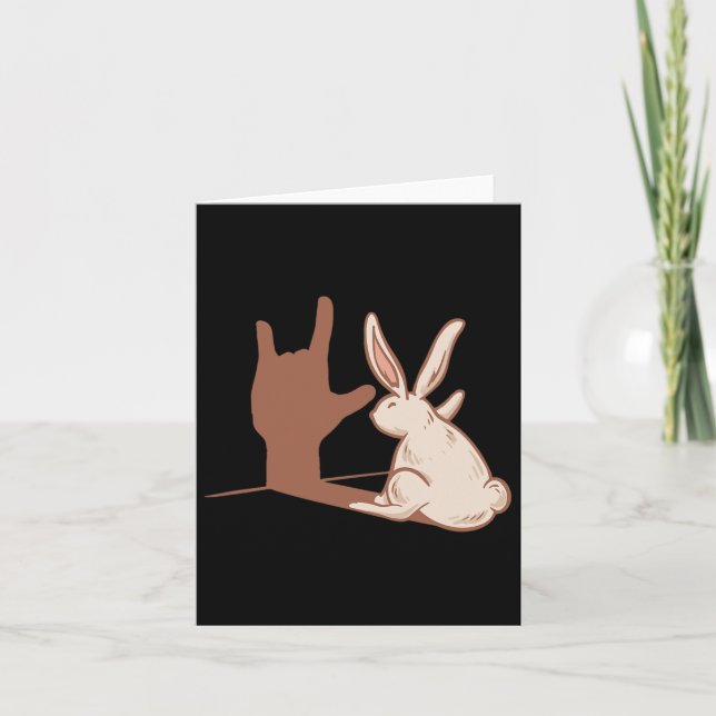 Ily Rabbit Asl Hand Gesture Deaf Hearing Loss Awar Card (Front)
