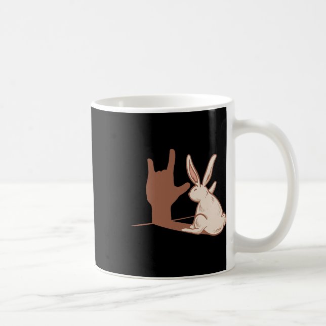 Ily Rabbit Asl Hand Gesture Deaf Hearing Loss Awar Coffee Mug (Right)