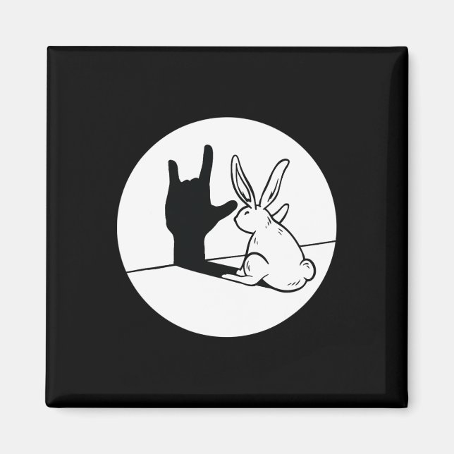 Ily Rabbit Asl Hand Gesture Deaf Hearing Loss Awar Magnet (Front)