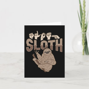 ILY Sloth ASL Hand Gesture Deaf Hearing Loss Aware Card