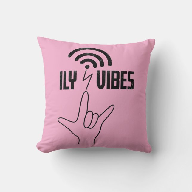 ILY Vibes - ASL Design  Cushion (Front)