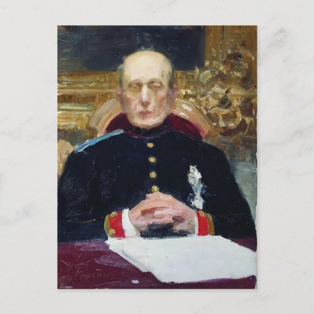 Ilya Repin- Portrait of Konstantin Pobedonostsev Postcard (Front)