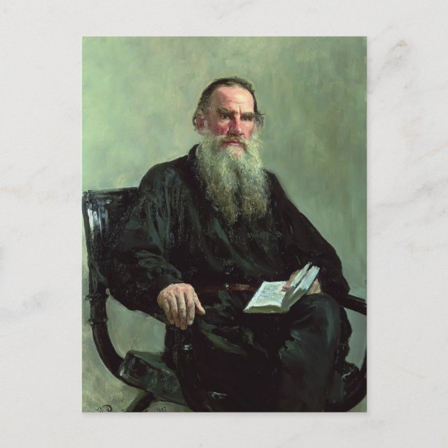 Ilya Repin- Portrait of Leo Tolstoy Postcard (Front)