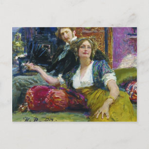 Ilya Repin- Portrait of Mitrofanovich Gorodetsky Postcard