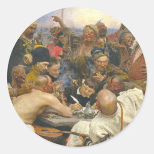 Ilya Repin Reply of the Zaporozhian Cossacks Classic Round Sticker