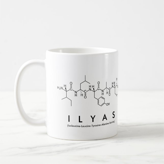 Ilyas peptide name mug (Left)