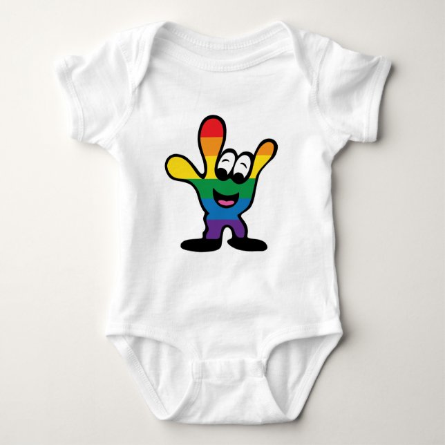 ILYrainbowFinal Baby Bodysuit (Front)