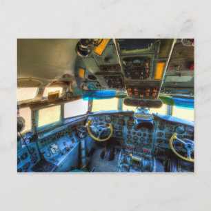 Ilyushin IL-18 Cockpit Postcard