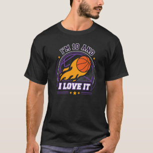 I'm 10 and I Love It Basketball 10th Birthday Vin T-Shirt