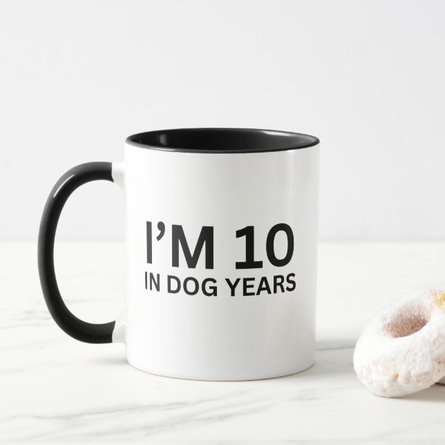 I'm 10 In Dog Years 70th Birthday Mug (With Donut)