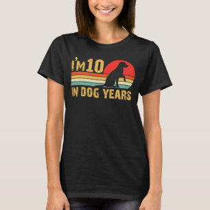 I'm 10 In Dog Years 70th Birthday Vintage 70 Year T-Shirt