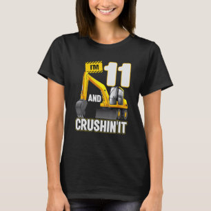 I'm 11 And Digging It Construction Excavator 11th T-Shirt
