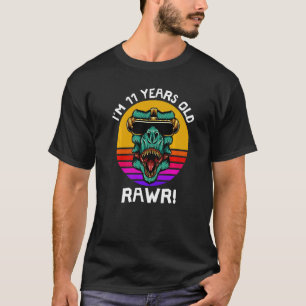 I'm 11 Years Old Rawr Retro Dinosaur Sunset 11th B T-Shirt