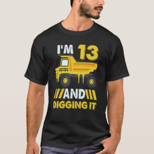 I'm 13 And Digging It 13 Years Boys 13th Birthday T-Shirt
