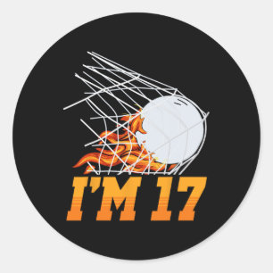 I'm 17 Lacrosse Net Sports Player Teen 17th Birthd Classic Round Sticker
