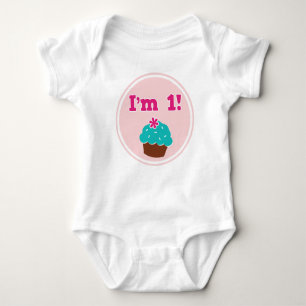 I'm 1 Cupcake Birthday Baby Bodysuit
