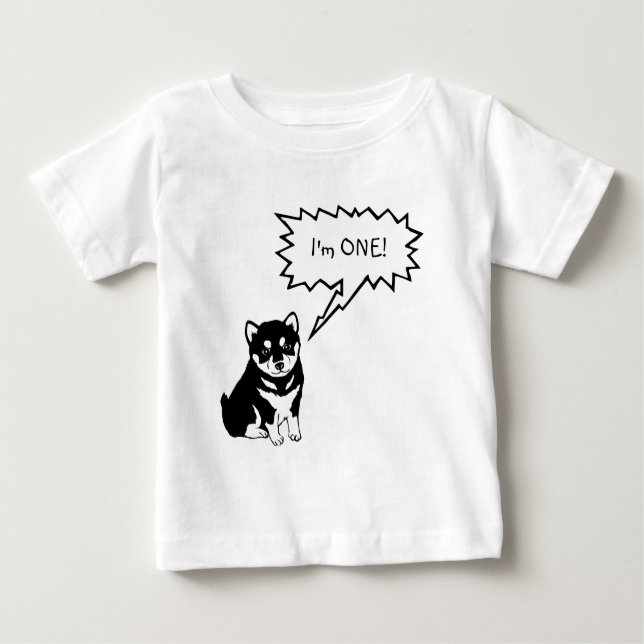 I'm 1 Dog Speech Bubble Toddler Baby Shirt (Front)