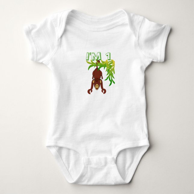 I'm 1, Monkey Baby Bodysuit (Front)
