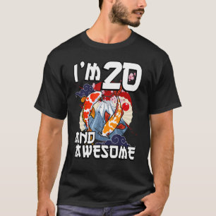 I'm 20 And Awesome Japanese Carp Koi Fish Birthday T-Shirt