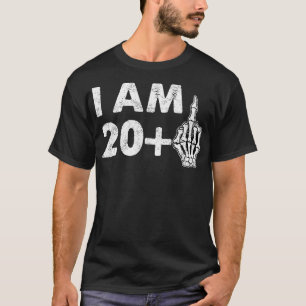 Im 21 Years Old Funny Skeleton Middle Finger 21st T-Shirt