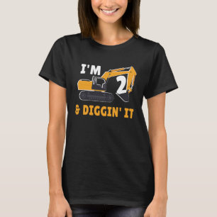 I'm 2 And Digging It 2nd Birthday Party Constructi T-Shirt