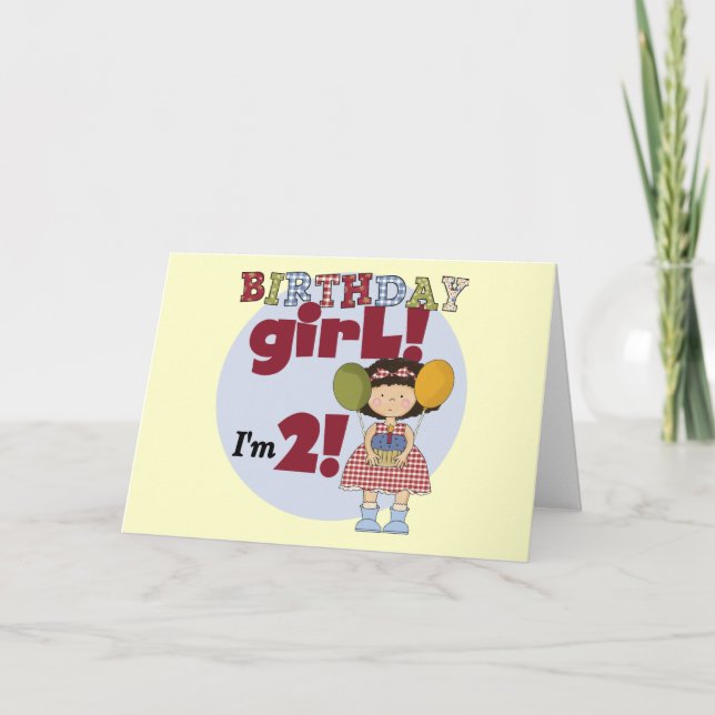 I'm 2  Birthday Girl T-shirts and Gifts Card (Front)