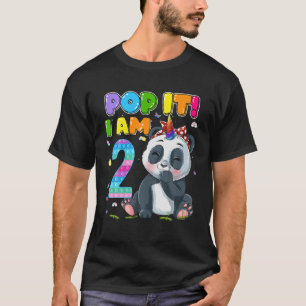 I'm 2 Years Old 2Nd Birthday Panda Girls Pop It Fi T-Shirt