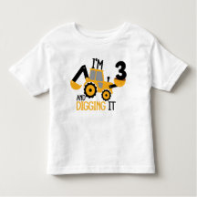 I'm 3 And Digging It Construction Birthday Boy