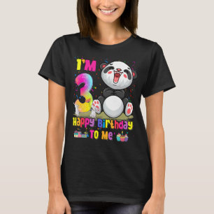 I'm 3 Years Old  3rd Birthday Girls Teens  Panda T-Shirt