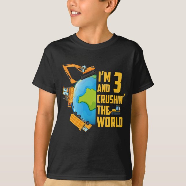 I'm 3 years old & crushin't the world, teen boy T-Shirt (Front)