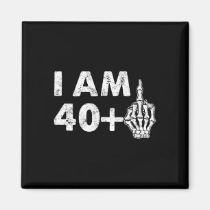 I'm 41 Years Old Fun Skeleton Middle Finger 41st B Magnet