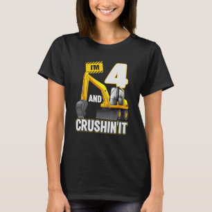 I'm 4 And Digging It Construction Excavator 4th Bi T-Shirt