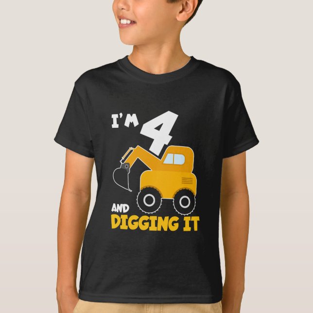 I'm 4 and Digging It  T-Shirt (Front)