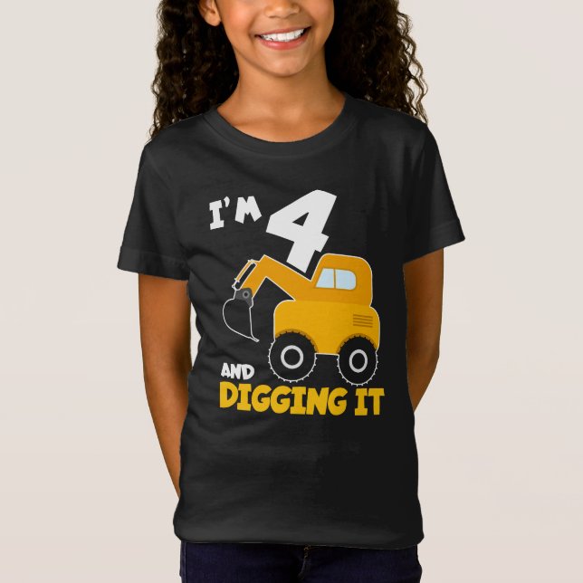 I'm 4 and Digging It  T-Shirt (Front)