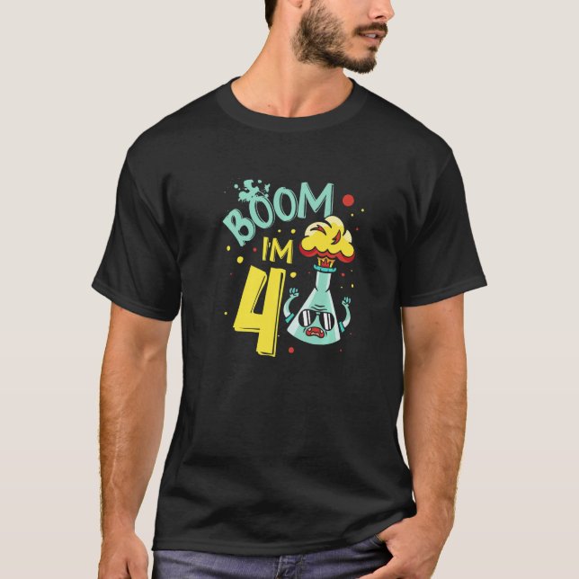 I'm 4 Science  Future Scientist Happy Birthday T-Shirt (Front)