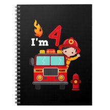 I'm 4th Birthday Boy Fire Engine Truck Toddler Fir